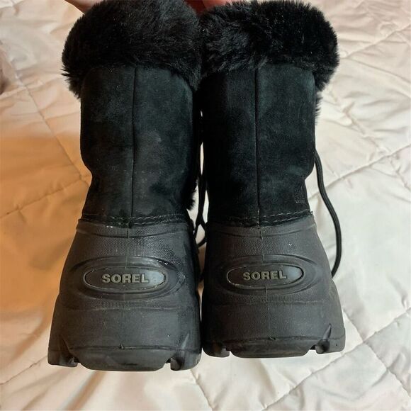 Sorel Women's Snow Angel Black Ankle Boots Size 8 Winter Lace Up - Picture 6 of 8